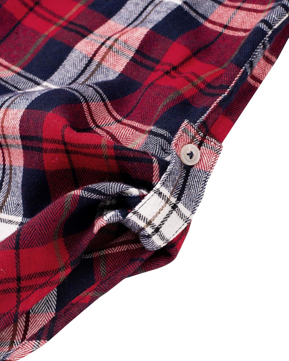 imageAlimens amp Gentle Womens Flannel Shirt Long Sleeve Plaid Shacket Soft Casual Collared Loose Button Down Roll Up Blouses TopsRed Blue