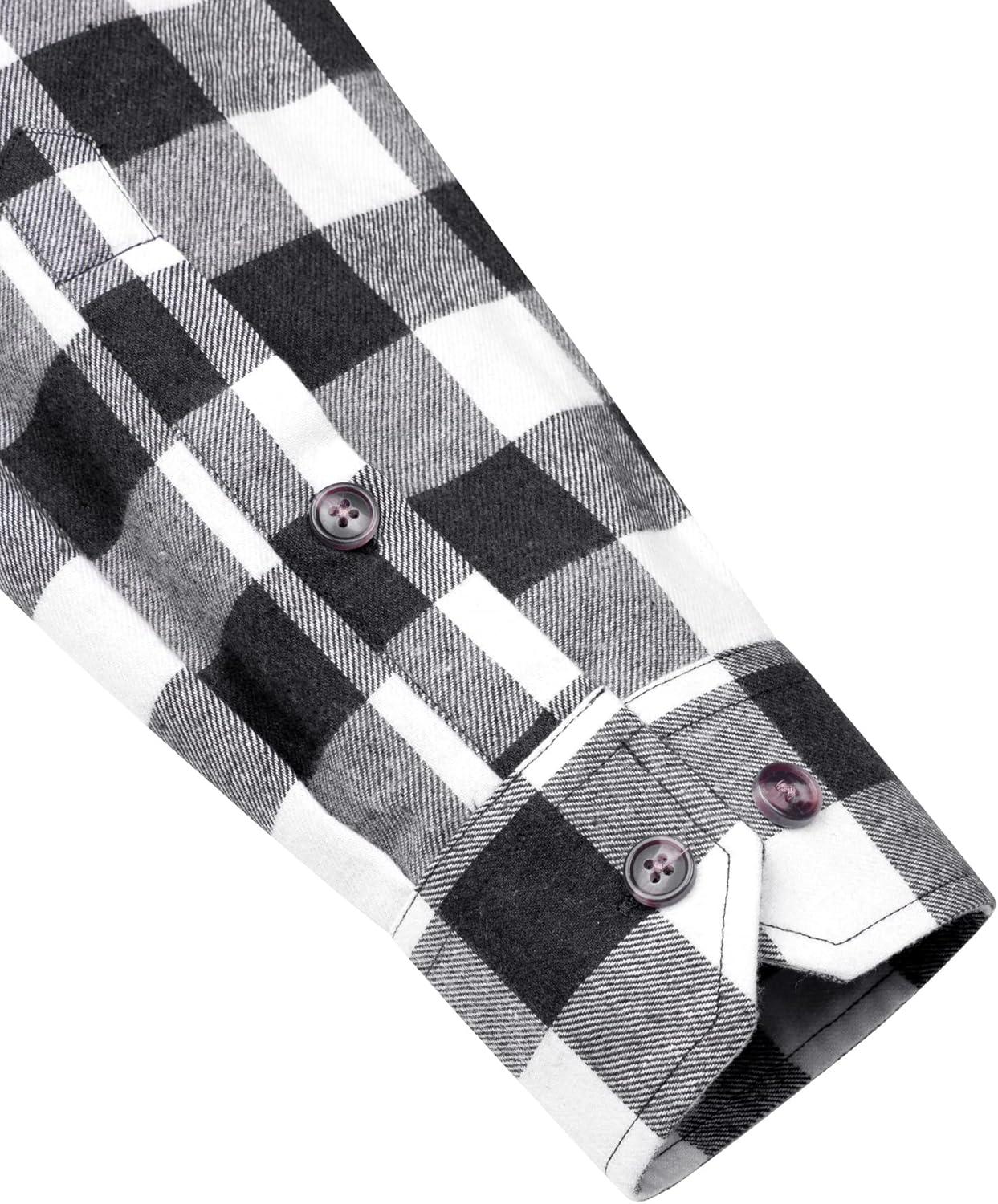 imageAlimens amp Gentle Womens Flannel Shirt Long Sleeve Plaid Shacket Soft Casual Collared Loose Button Down Roll Up Blouses TopsWhite