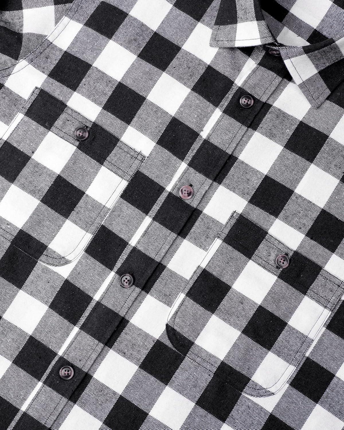 imageAlimens amp Gentle Womens Flannel Shirt Long Sleeve Plaid Shacket Soft Casual Collared Loose Button Down Roll Up Blouses TopsWhite