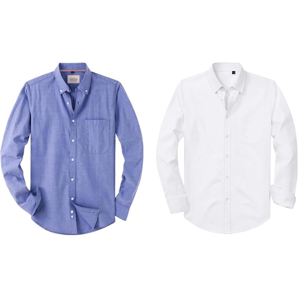 imageAlimens amp Gentle Mens Oxford Shirt Long Sleeve Stretch Button Down Shirts with Pocket Casual Business