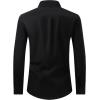 Alimens & Gentle Men’s Dress Shirt Regular Fit Stretch Stain Shield Long Sleeve Solid Business Wedding Button Down Shirts(Black)