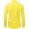 Alimens & Gentle Men’s Dress Shirt Regular Fit Stretch Stain Shield Long Sleeve Solid Business Wedding Button Down Shirts(Bright Yellow)