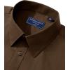 Alimens & Gentle Men’s Dress Shirt Regular Fit Stretch Stain Shield Long Sleeve Solid Business Wedding Button Down Shirts(Brown)