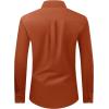 Alimens & Gentle Men’s Dress Shirt Regular Fit Stretch Stain Shield Long Sleeve Solid Business Wedding Button Down Shirts(Burnt Orange)