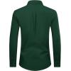 Alimens & Gentle Men’s Dress Shirt Regular Fit Stretch Stain Shield Long Sleeve Solid Business Wedding Button Down Shirts(Dark Green)