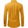 Alimens & Gentle Men’s Dress Shirt Regular Fit Stretch Stain Shield Long Sleeve Solid Business Wedding Button Down Shirts(Gold)