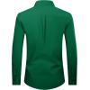 Alimens & Gentle Men’s Dress Shirt Regular Fit Stretch Stain Shield Long Sleeve Solid Business Wedding Button Down Shirts(Green)
