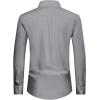 Alimens & Gentle Men’s Dress Shirt Regular Fit Stretch Stain Shield Long Sleeve Solid Business Wedding Button Down Shirts(Grey)