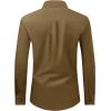 Alimens & Gentle Men’s Dress Shirt Regular Fit Stretch Stain Shield Long Sleeve Solid Business Wedding Button Down Shirts(Khaki)