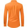 Alimens & Gentle Men’s Dress Shirt Regular Fit Stretch Stain Shield Long Sleeve Solid Business Wedding Button Down Shirts(Orange)