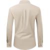Alimens & Gentle Men’s Dress Shirt Regular Fit Stretch Stain Shield Long Sleeve Solid Business Wedding Button Down Shirts(Tan)
