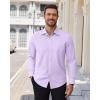 Alimens & Gentle Mens Dress Shirts Stretch Solid Wrinkle Free Button Down Shirt Casual Business Wedding Button Up Shirt(Lavender)
