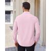 Alimens & Gentle Mens Dress Shirts Stretch Solid Wrinkle Free Button Down Shirt Casual Business Wedding Button Up Shirt(Pink)