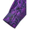 Alimens & Gentle Mens Paisley Shirts Dress Shirt for Men Western Cowboy Shirt Long Sleeve Button Down Shirt Wedding Party(Black Purple)