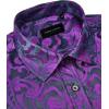 Alimens & Gentle Mens Paisley Shirts Dress Shirt for Men Western Cowboy Shirt Long Sleeve Button Down Shirt Wedding Party(Black Purple)
