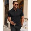 Alimens & Gentle Mens Polo Shirts Short Sleeve Knit Stretchy Casual Lightweight Summer Vacation Party Golf Shirts(Black)