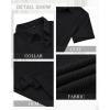 Alimens & Gentle Mens Polo Shirts Short Sleeve Knit Stretchy Casual Lightweight Summer Vacation Party Golf Shirts(Black)