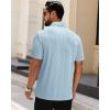 Alimens & Gentle Mens Polo Shirts Short Sleeve Knit Stretchy Casual Lightweight Summer Vacation Party Golf Shirts(Blue)