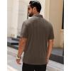 Alimens & Gentle Mens Polo Shirts Short Sleeve Knit Stretchy Casual Lightweight Summer Vacation Party Golf Shirts(Brown)