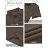 Alimens & Gentle Mens Polo Shirts Short Sleeve Knit Stretchy Casual Lightweight Summer Vacation Party Golf Shirts(Brown)