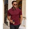 Alimens & Gentle Mens Polo Shirts Short Sleeve Knit Stretchy Casual Lightweight Summer Vacation Party Golf Shirts(Burgundy)