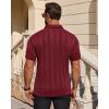 Alimens & Gentle Mens Polo Shirts Short Sleeve Knit Stretchy Casual Lightweight Summer Vacation Party Golf Shirts(Burgundy)
