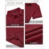 Alimens & Gentle Mens Polo Shirts Short Sleeve Knit Stretchy Casual Lightweight Summer Vacation Party Golf Shirts(Burgundy)
