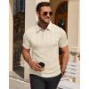 Alimens & Gentle Mens Polo Shirts Short Sleeve Knit Stretchy Casual Lightweight Summer Vacation Party Golf Shirts(Cream)