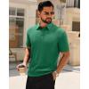 Alimens & Gentle Mens Polo Shirts Short Sleeve Knit Stretchy Casual Lightweight Summer Vacation Party Golf Shirts(Green)