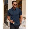 Alimens & Gentle Mens Polo Shirts Short Sleeve Knit Stretchy Casual Lightweight Summer Vacation Party Golf Shirts(Navy Blue)