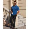 Alimens & Gentle Mens Polo Shirts Short Sleeve Knit Stretchy Casual Lightweight Summer Vacation Party Golf Shirts(Royal Blue)