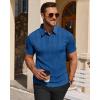 Alimens & Gentle Mens Polo Shirts Short Sleeve Knit Stretchy Casual Lightweight Summer Vacation Party Golf Shirts(Royal Blue)