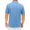 Alimens & Gentle Mens Polo Shirts Short Sleeve Printed Golf Shirt Moisture Wicking Dry Fit Collared Business Casual Tennis(Blue Dinosaur)