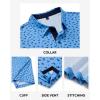 Alimens & Gentle Mens Polo Shirts Short Sleeve Printed Golf Shirt Moisture Wicking Dry Fit Collared Business Casual Tennis(Blue Dinosaur)