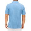 Alimens & Gentle Mens Polo Shirts Short Sleeve Printed Golf Shirt Moisture Wicking Dry Fit Collared Business Casual Tennis(Blue Dots)
