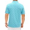 Alimens & Gentle Mens Polo Shirts Short Sleeve Printed Golf Shirt Moisture Wicking Dry Fit Collared Business Casual Tennis(Blue Funny Ocean)