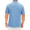 Alimens & Gentle Mens Polo Shirts Short Sleeve Printed Golf Shirt Moisture Wicking Dry Fit Collared Business Casual Tennis(Blue Stripe)