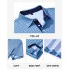Alimens & Gentle Mens Polo Shirts Short Sleeve Printed Golf Shirt Moisture Wicking Dry Fit Collared Business Casual Tennis(Blue Stripe)