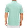 Alimens & Gentle Mens Polo Shirts Short Sleeve Printed Golf Shirt Moisture Wicking Dry Fit Collared Business Casual Tennis(Green White Stripe)