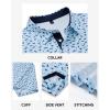 Alimens & Gentle Mens Polo Shirts Short Sleeve Printed Golf Shirt Moisture Wicking Dry Fit Collared Business Casual Tennis(Light Blue Dinosaur)
