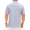 Alimens & Gentle Mens Polo Shirts Short Sleeve Printed Golf Shirt Moisture Wicking Dry Fit Collared Business Casual Tennis(Light Gray Golf)