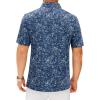 Alimens & Gentle Mens Polo Shirts Short Sleeve Printed Golf Shirt Moisture Wicking Dry Fit Collared Business Casual Tennis(Navy Blue Paisley)