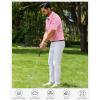 Alimens & Gentle Mens Polo Shirts Short Sleeve Printed Golf Shirt Moisture Wicking Dry Fit Collared Business Casual Tennis(Pink Color)