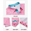 Alimens & Gentle Mens Polo Shirts Short Sleeve Printed Golf Shirt Moisture Wicking Dry Fit Collared Business Casual Tennis(Pink Color)