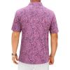 Alimens & Gentle Mens Polo Shirts Short Sleeve Printed Golf Shirt Moisture Wicking Dry Fit Collared Business Casual Tennis(Pink Paisley)
