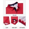 Alimens & Gentle Mens Polo Shirts Short Sleeve Printed Golf Shirt Moisture Wicking Dry Fit Collared Business Casual Tennis(Red Black Dots)