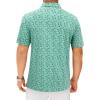 Alimens & Gentle Mens Polo Shirts Short Sleeve Printed Golf Shirt Moisture Wicking Dry Fit Collared Business Casual Tennis(Teal Hawaii Ocean)