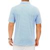 Alimens & Gentle Mens Polo Shirts Short Sleeve Printed Golf Shirt Moisture Wicking Dry Fit Collared Business Casual Tennis(White Blue)