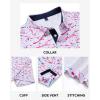 Alimens & Gentle Mens Polo Shirts Short Sleeve Printed Golf Shirt Moisture Wicking Dry Fit Collared Business Casual Tennis(White Color)