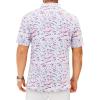 Alimens & Gentle Mens Polo Shirts Short Sleeve Printed Golf Shirt Moisture Wicking Dry Fit Collared Business Casual Tennis(White Color)